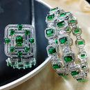 FS Collection Elegant American Diamond Jewellery Combo Set