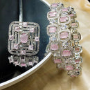 FS Collection Elegant American Diamond Jewellery Combo Set