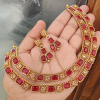 FS Collection Royal Crystal Stone Designer Necklace Set