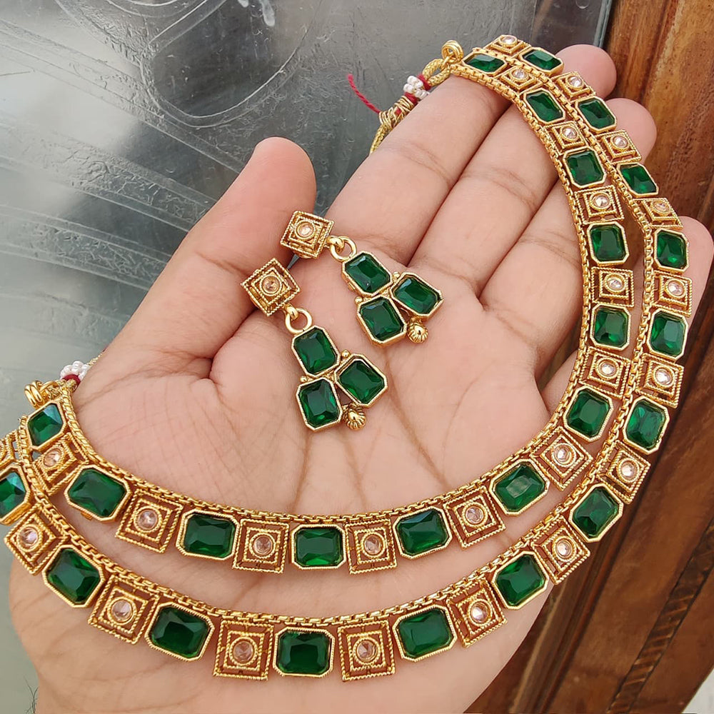 FS Collection Royal Crystal Stone Designer Necklace Set