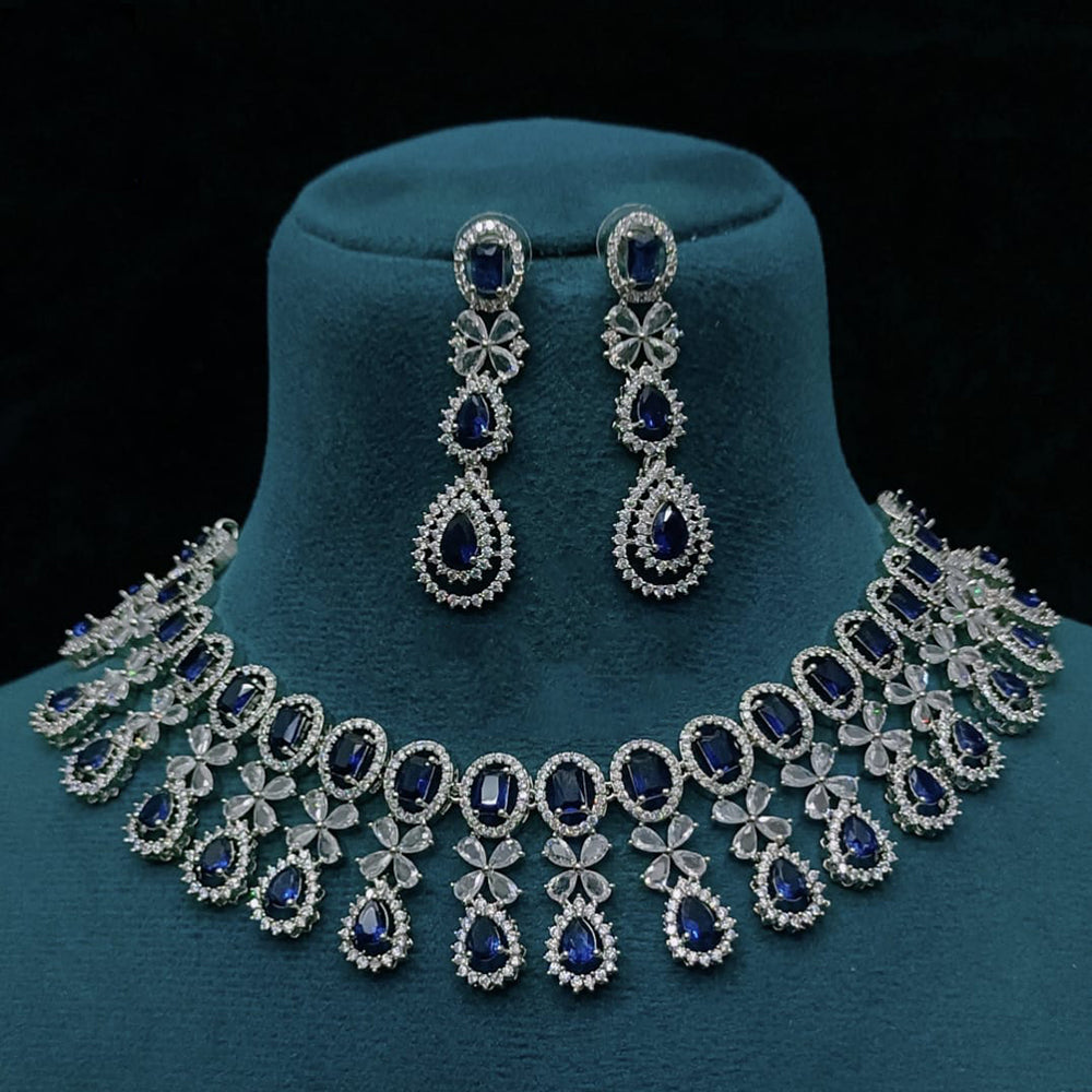 FS Collection Elegant American Diamond Fashion Necklace Set