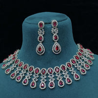FS Collection Elegant American Diamond Fashion Necklace Set