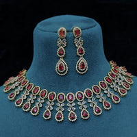 FS Collection Elegant American Diamond Fashion Necklace Set