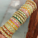 FS Collection Multi-Color Kundan Stone Designer Bangles Set