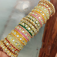 FS Collection Multi-Color Kundan Stone Designer Bangles Set
