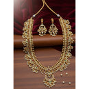 FS Collection Austrian Stone And Pearl Designer Long Necklace Set