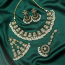 FS Collection Crystal Stone And Pearl Designer Necklace Set