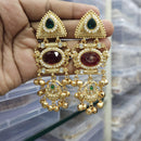 FS Collection Designer Pota Stone And Ghungharoo Dangler Earrings