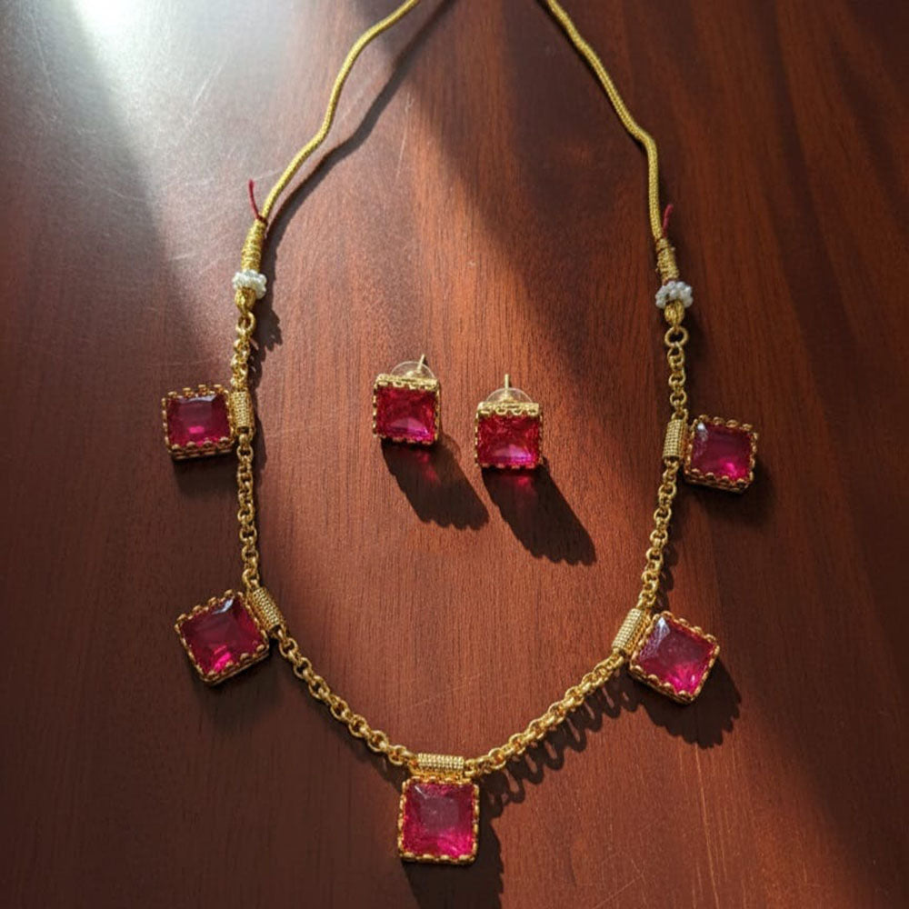 FS Collection Traditional Pota Stone Designer Necklace Set