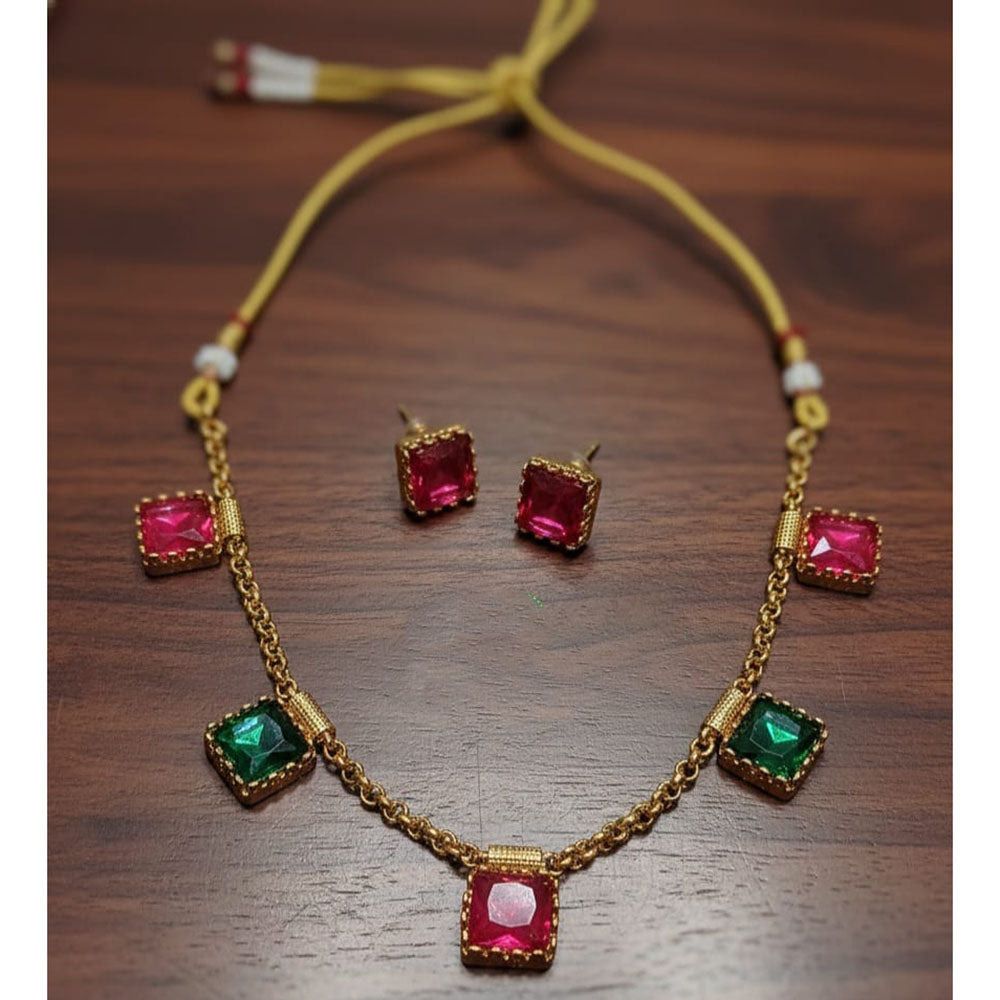 FS Collection Traditional Pota Stone Designer Necklace Set