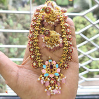 FS Collection Traditional Pota Stone And Meenakari Designer Necklace Set