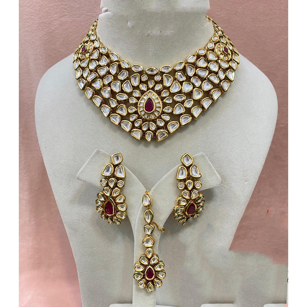 FS Collection Traditional Pota Stone Designer Necklace Set
