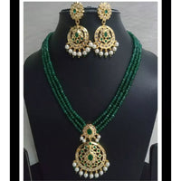 FS Collection Heritage Pota Stone Pearl And Beads Ethnic Necklace Set