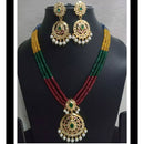 FS Collection Heritage Pota Stone Pearl And Beads Ethnic Necklace Set
