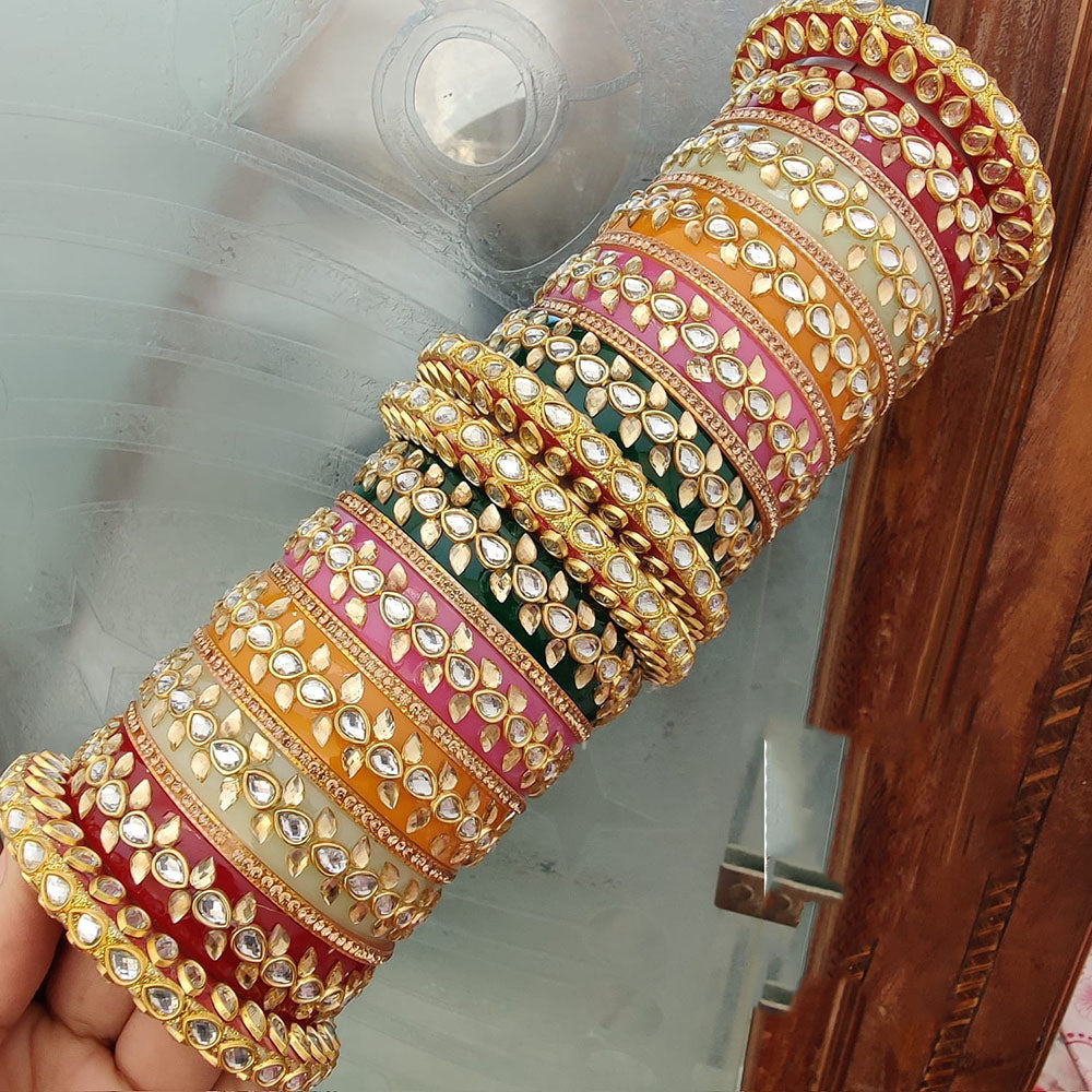 FS Collection Royal Crystal Stone Designer Bangles Set