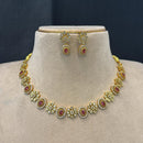 FS Collection Premium American Diamond Statement Necklace Set
