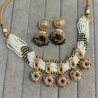FS Collection Heritage Pota Stone And Pearl Choker Necklace Set