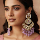 FS Collection Kundan Stone And Beads Designer Dangler Earrings