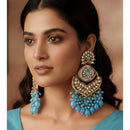 FS Collection Kundan Stone And Beads Designer Dangler Earrings