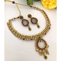 FS Collection Sparkling Austrian And Pota Stone Elegance Necklace Set