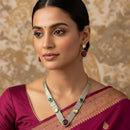 FS Collection Elegant 2-Tone Plated Pota Stone Necklace Set