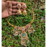 FS Collection Heritage Pota Stone And Pearl Necklace Set