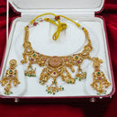 FS Collection Sparkling Pota Stone And Pearl Elegance Necklace Set
