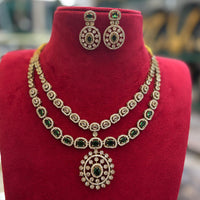 FS Collection Pota Stone And Austrian Stone Designer Necklace Set