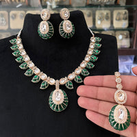 FS Collection Polki Kundan Stone Designer Necklace Set