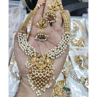 FS Collection Spiritual Ganesha Pearl Statement Necklace Set