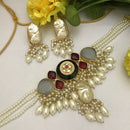 FS Collection Pota Stone And Mother Of Pearl Designer Choker Necklace Set