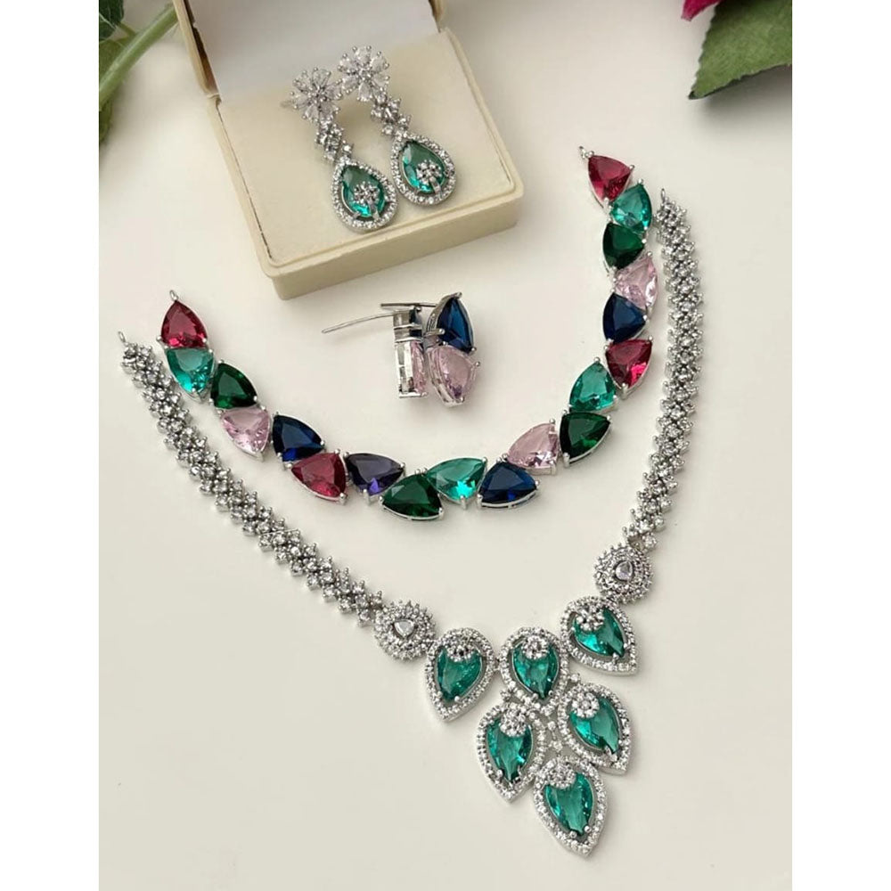 FS Collection Glamorous American Diamond Combo Set