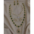 FS Collection Royal Pota And Austrian Stone Double Strand Necklace Set