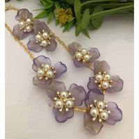 FS Collection Trendy Blossom Pearl Necklace Set