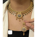 FS Collection Royal Pota Stone Pearl Designer Necklace Set
