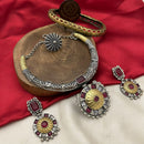 FS Collection 2 Tone Plated Pota Stone And Pearl Necklace Set