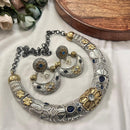 FS Collection 2 Tone Plated Pota Stone And Pearl Necklace Set