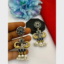 FS Collection 2 Tone Plated Pota Stone And Pearl Dangler Earrings
