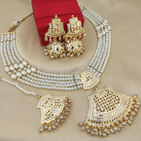 FS Collection Premium Austrian Stone Pearl And Beads Necklace Set
