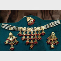 FS Collection Ethnic Design Beads And Pearl Choker Necklace Set