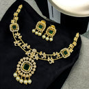 FS Collection Classic Crystal Stone And Austrian Stone Pearl Necklace Set 