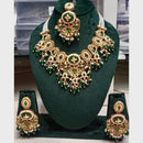 FS Collection Sparkling Pota Stone And Pearl Elegance Necklace Set