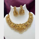 FS Collection Sparkling Pota Stone And Pearl Elegance Temple Necklace Set