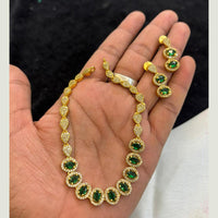 FS Collection Classic Crystal Stone And Austrian Stone Pearl Necklace Set