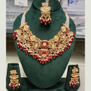 FS Collection Sparkling Pota Stone And Pearl  Necklace Set