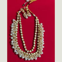FS Collection Ethnic Design Kundan Stone Beads And Pearl Necklace Set