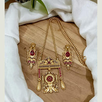 FS Collection Premium Pota Stone  Swan Motifs Long Necklace Set