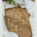 FS Collection Premium Pota Stone  Swan Motifs Long Necklace Set