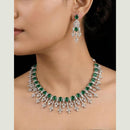 FS Collection Premium American Diamond Statement Necklace Set