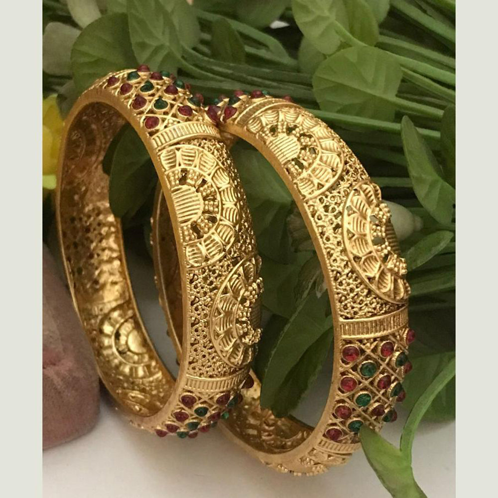 FS Collection Heritage Style Pota Stone Bangles Set